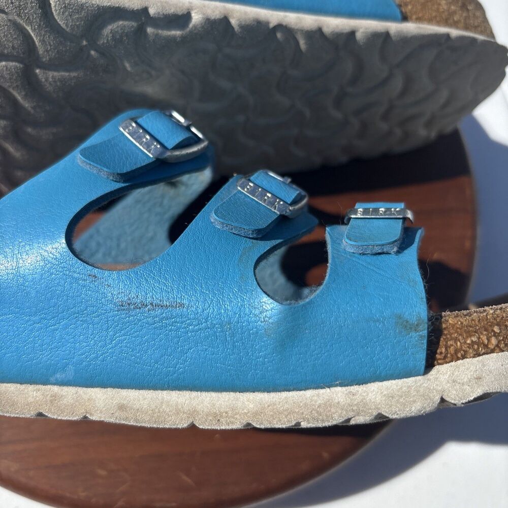 Birkinstock Florida Sandals Slides Women’s EU 40 US W9 Blue 3 Strap - Picture 10 of 12